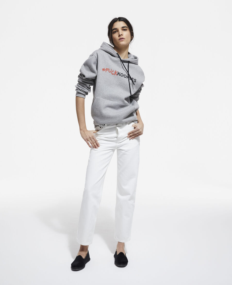 graues sweatshirt mit logo
