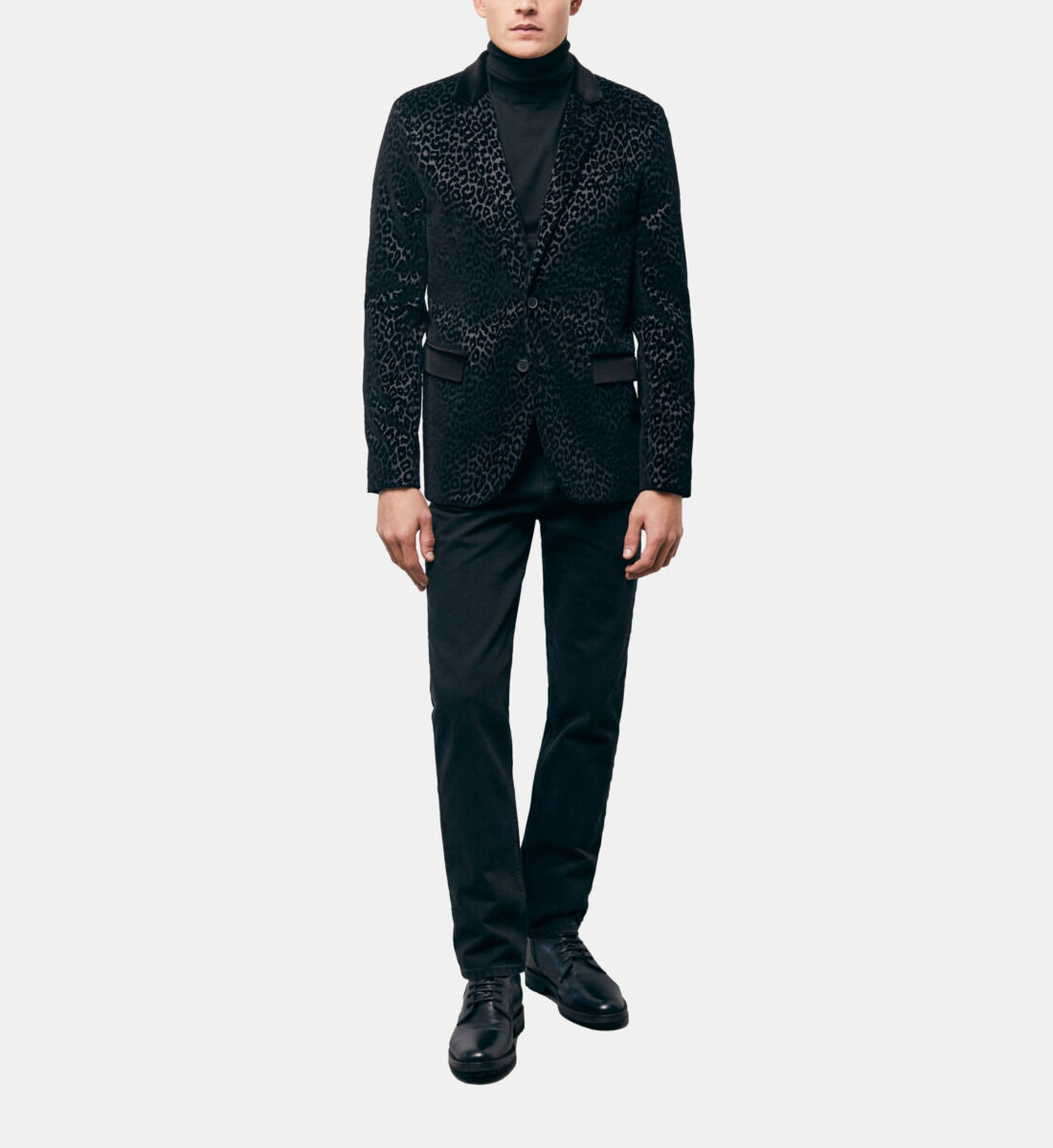 Black leopard print suit vest | The Kooples