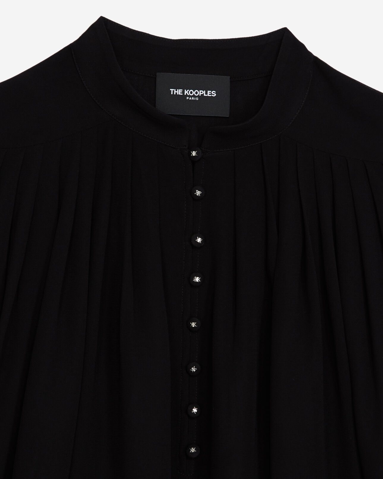 The Kooples FEMME BLACK top fluide noir semi-transparent