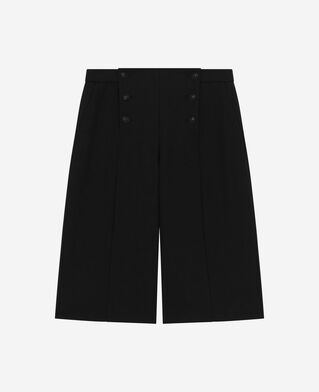 The Kooples WOMEN BLACK wide-leg pants with black bridge