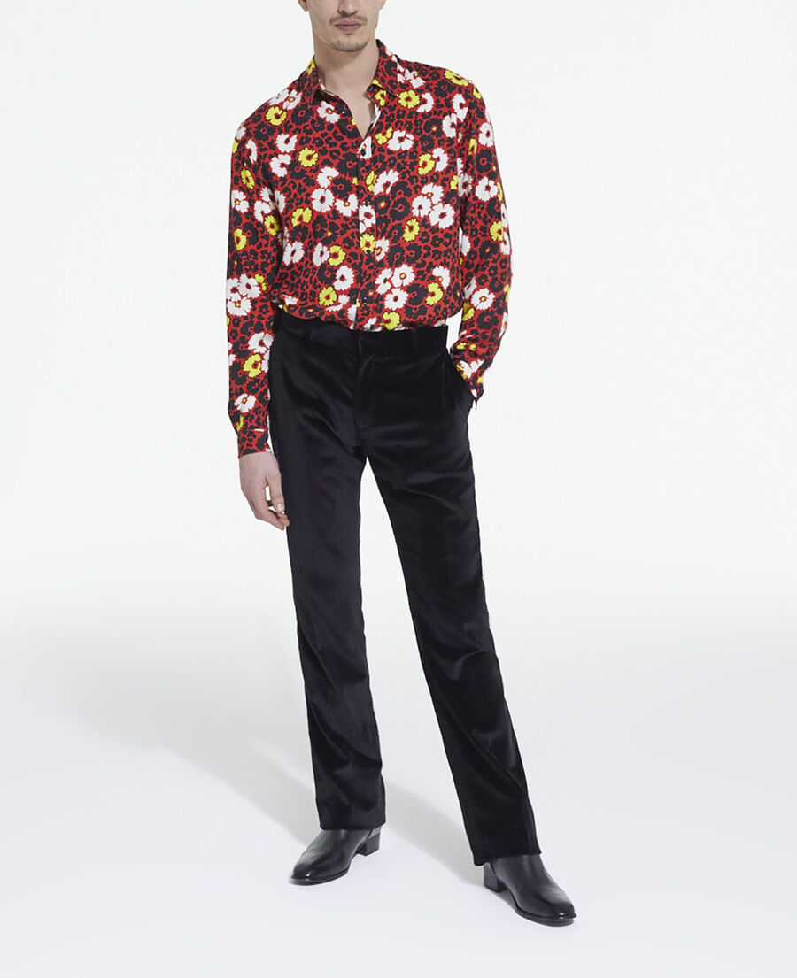 floral print shirt with classic collar