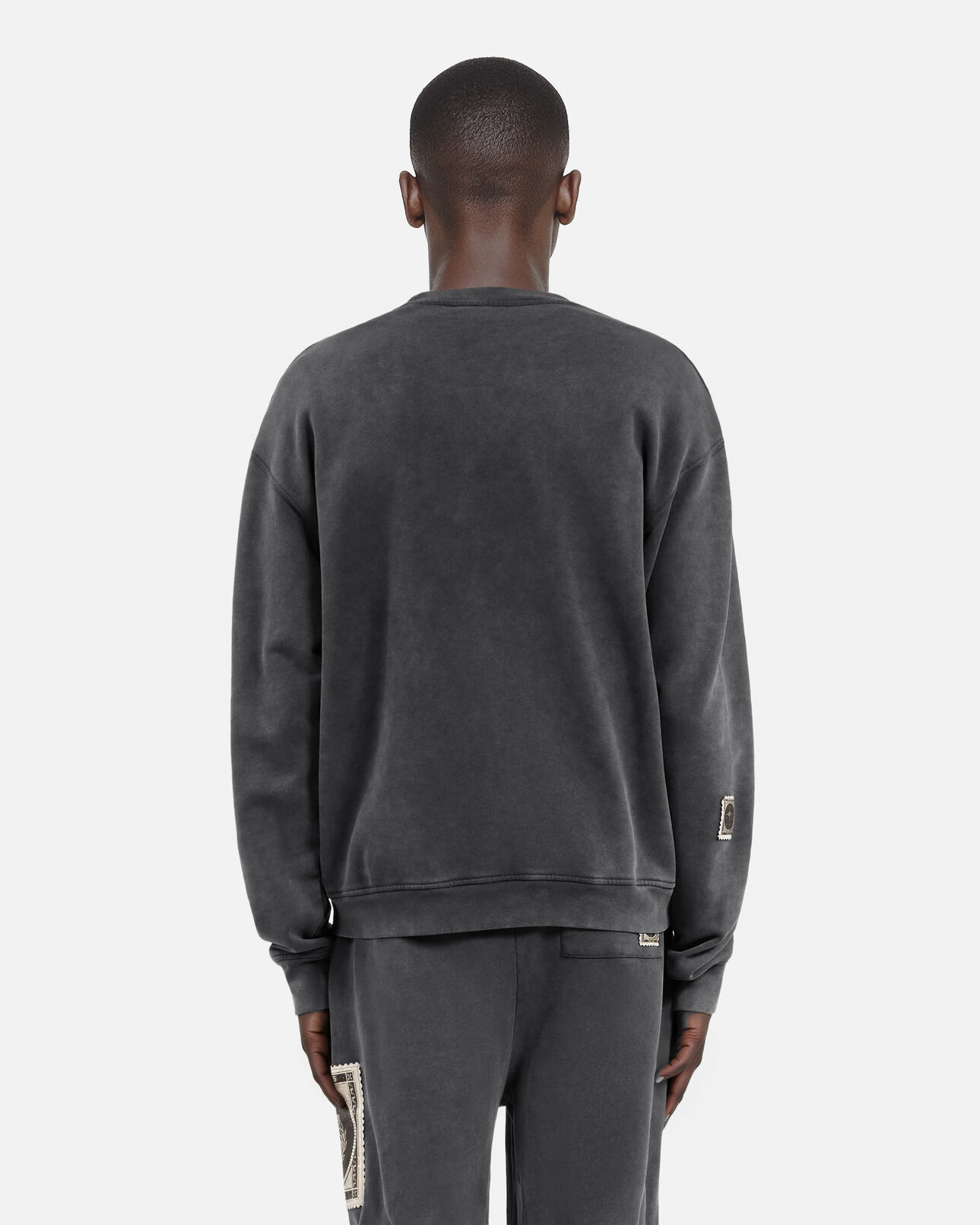 The Kooples HOMME BLACK WASHED sweatshirt avec patchs noir