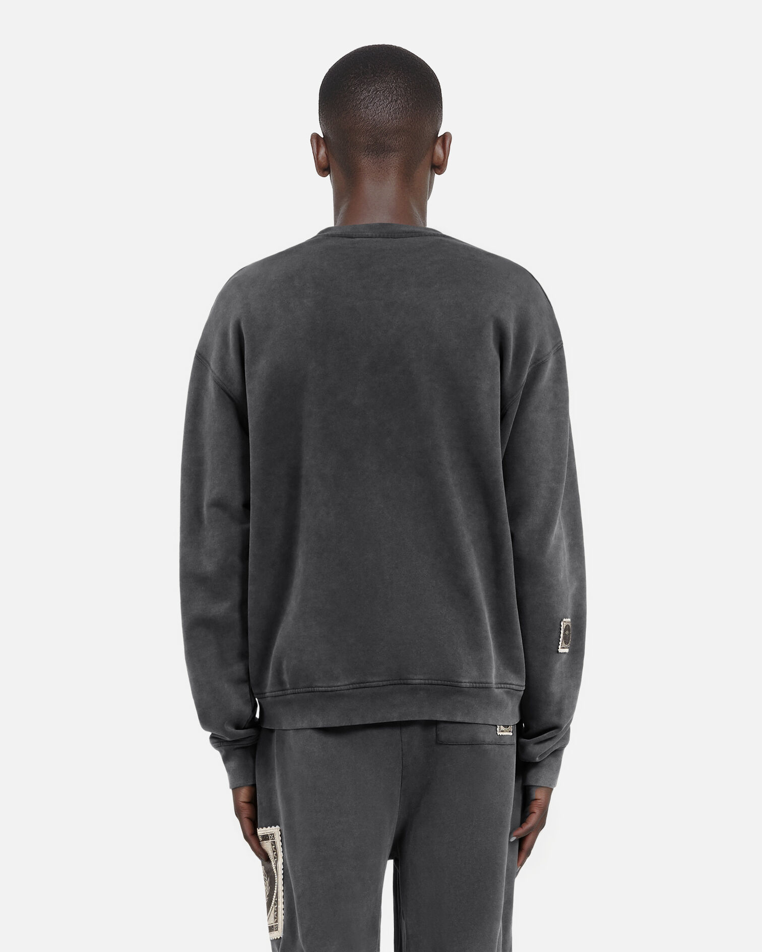 Sweatshirt avec patchs noir, BLACK WASHED, hi-res image number null