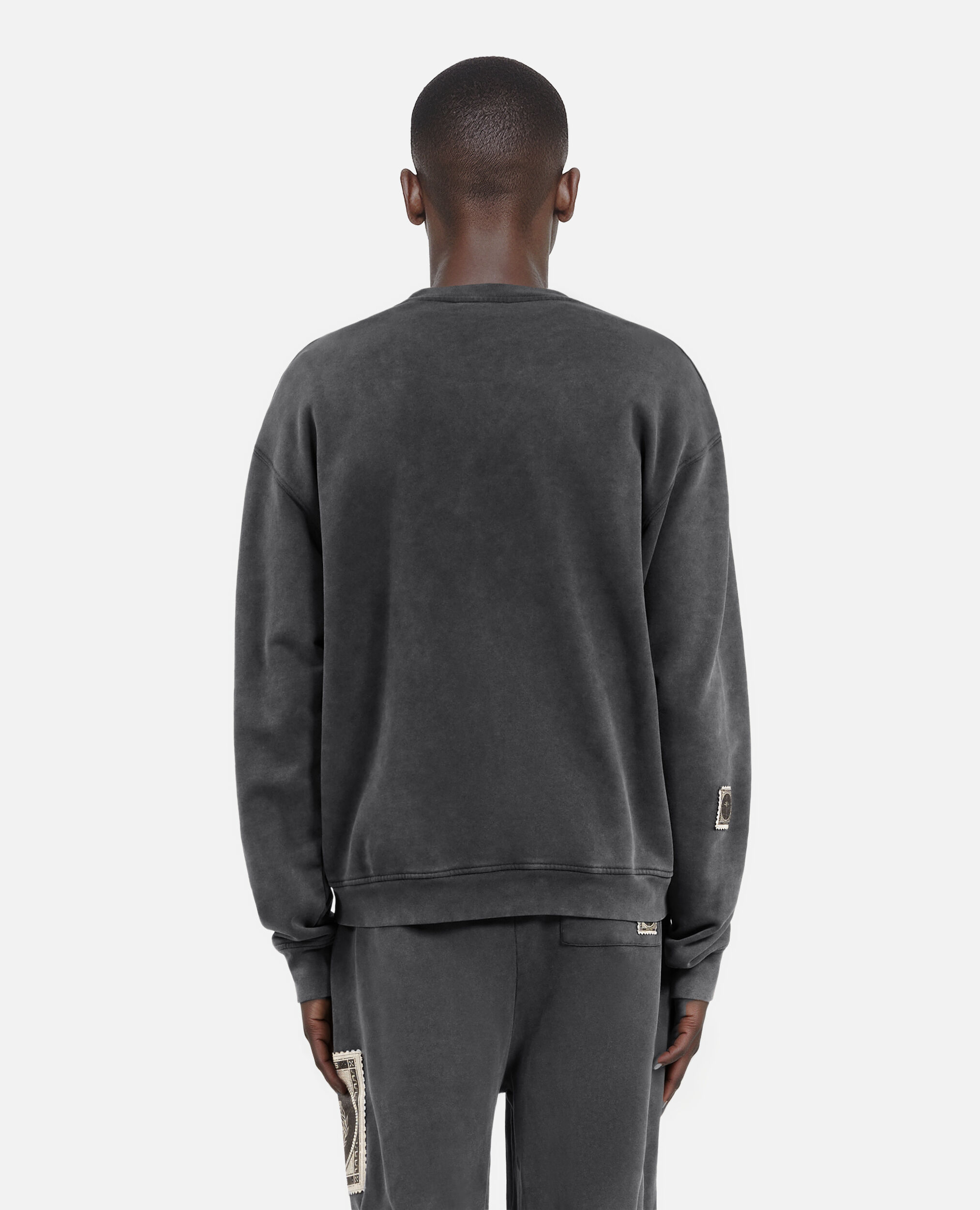 Sweatshirt avec patchs noir, BLACK WASHED, hi-res image number null