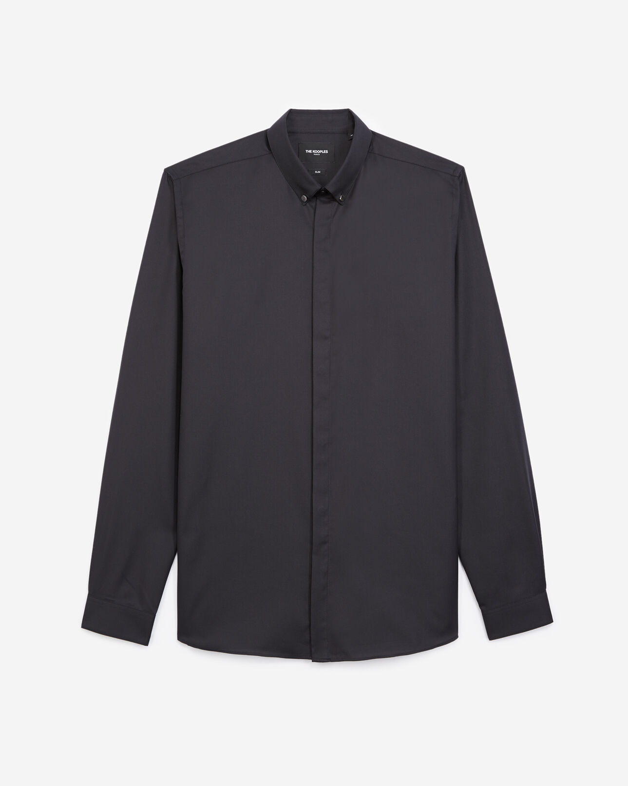 The Kooples HOMME BLACK chemise coton noire à col boutonné