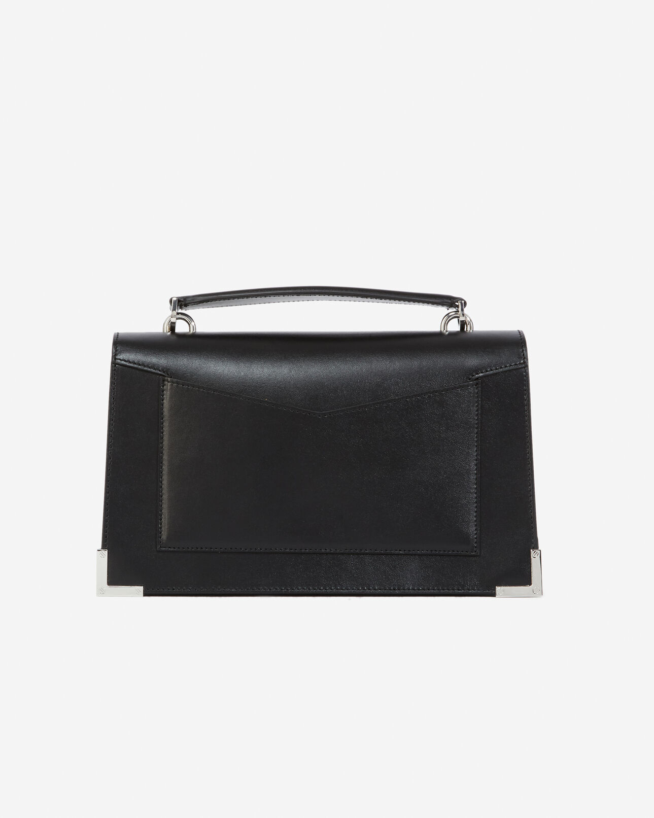 The Kooples WOMEN BLACK / SILVER studded medium emily bag in smooth leather