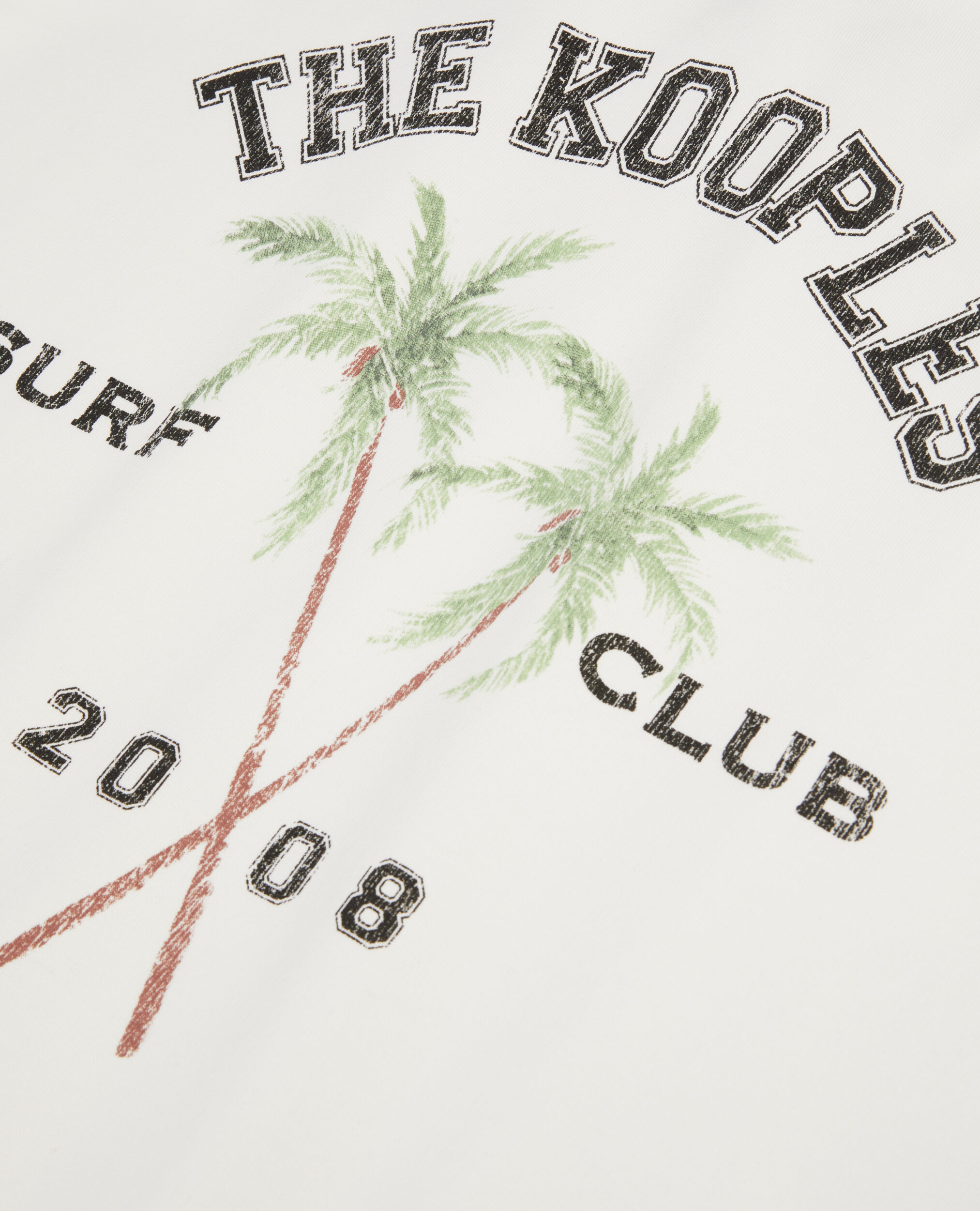 Ecru sweatshirt with Surf club serigraphy, ECRU, hi-res image number null