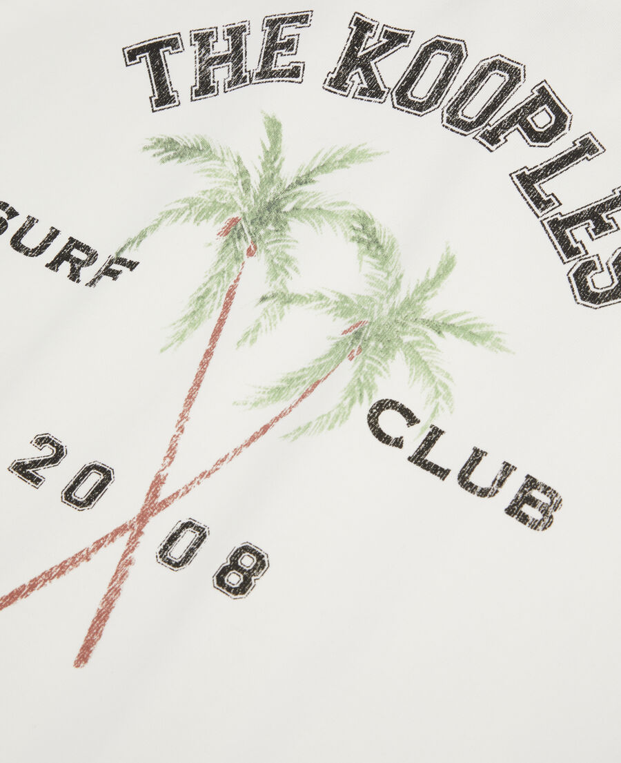 ecru sweatshirt with surf club serigraphy