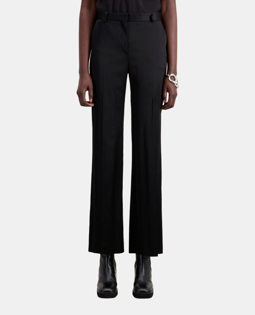 The Kooples WOMEN BLACK black satin suit trousers