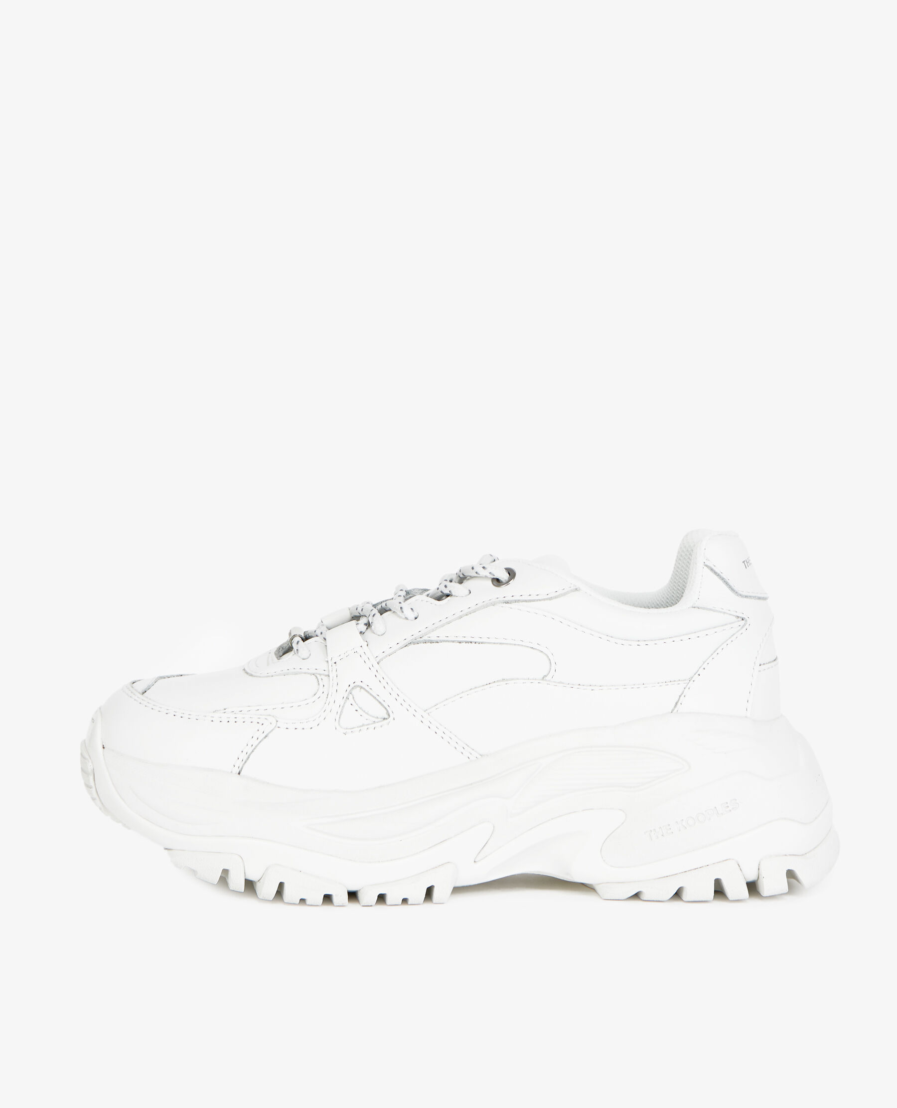 Baskets blanches compensees en cuir