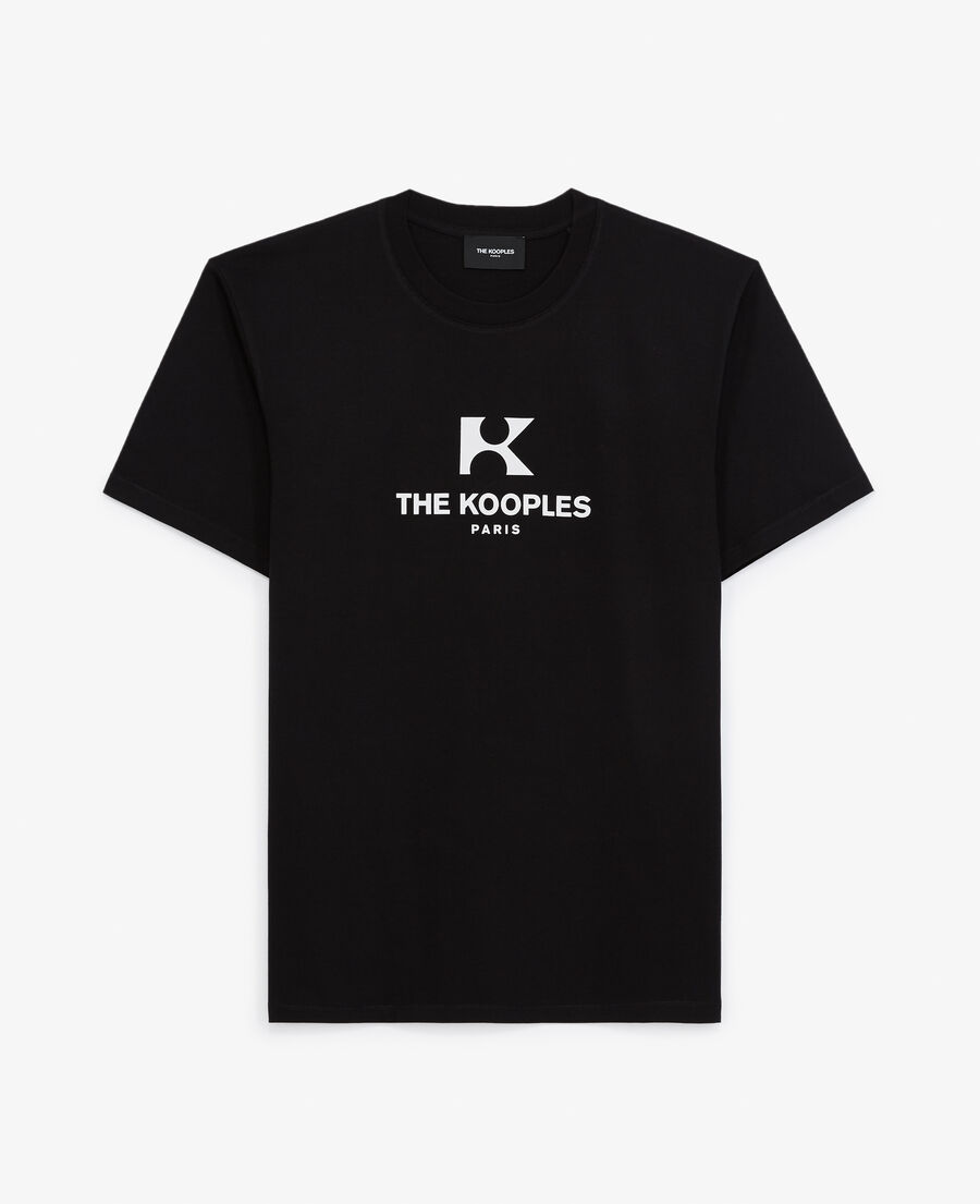 black cotton t-shirt with monogram logo