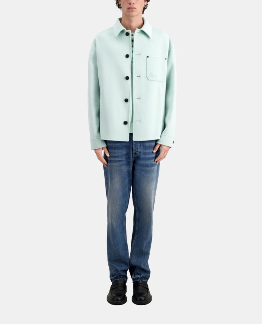 The Kooples HERREN OCEAN grüne hemdjacke aus wolle