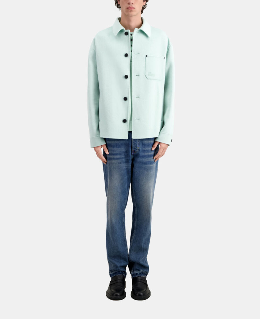 The Kooples HOMME OCEAN blouson type surchemise vert en laine