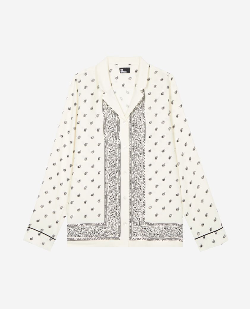 The Kooples WOMEN WHITE / BLACK ecru bandana shirt