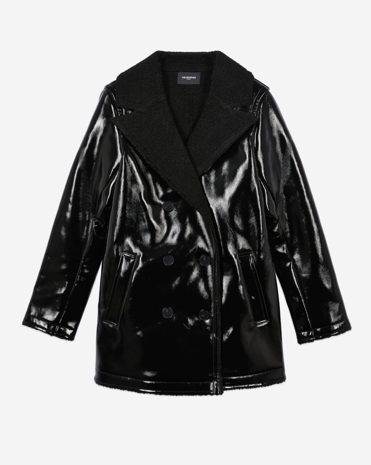 The Kooples DAMEN BLACK schwarzer mantel
