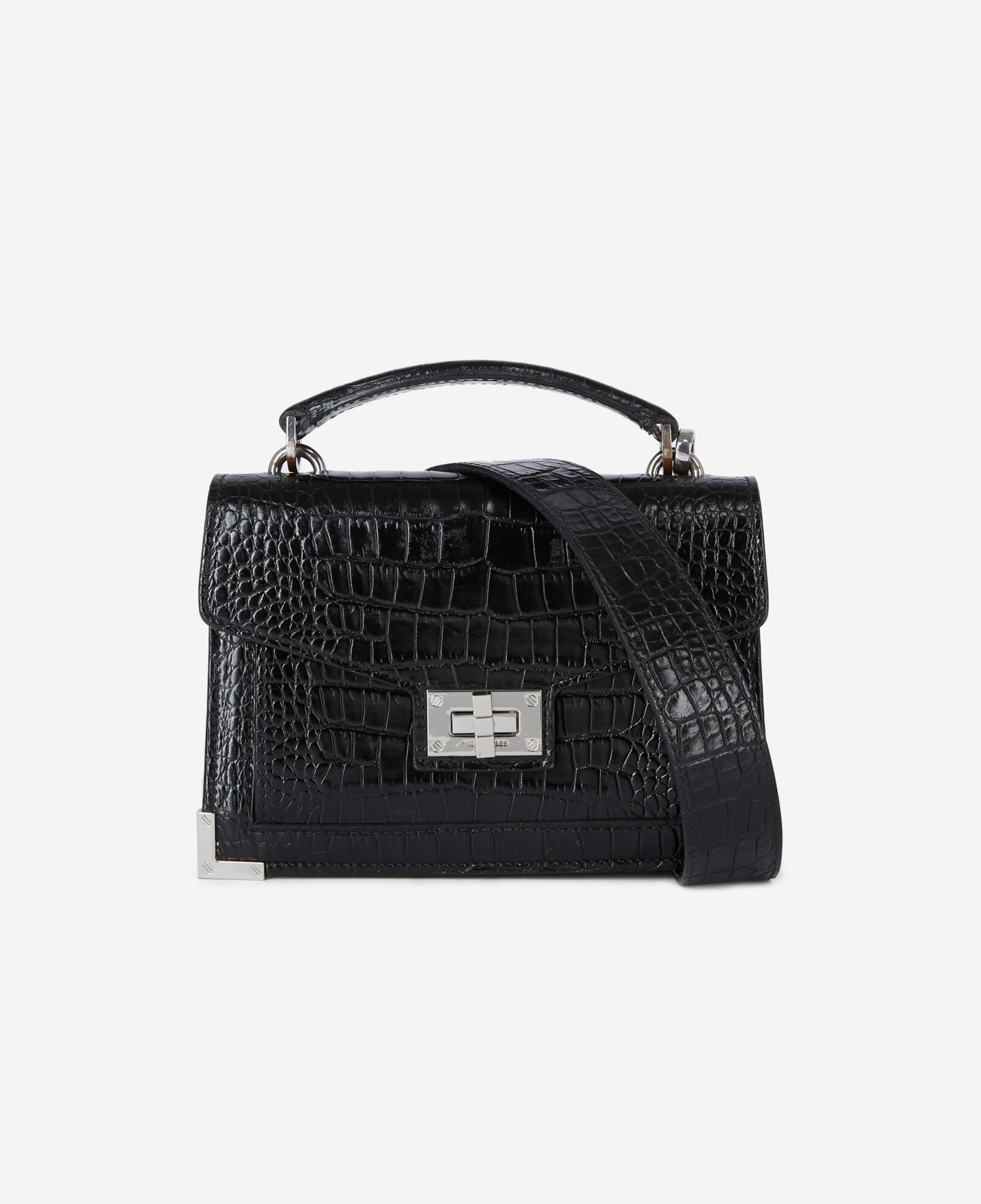 The Kooples MUJER BLACK bolso emily pequeño piel negro cocodrilo