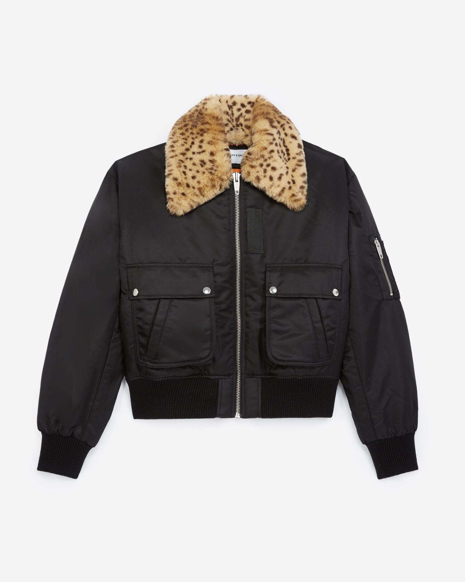Blouson tissu technique noir col fourré, BLACK, hi-res image number null