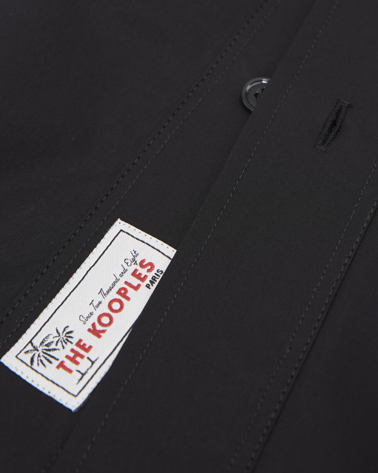 The Kooples MEN BLACK shirt with baseball collar