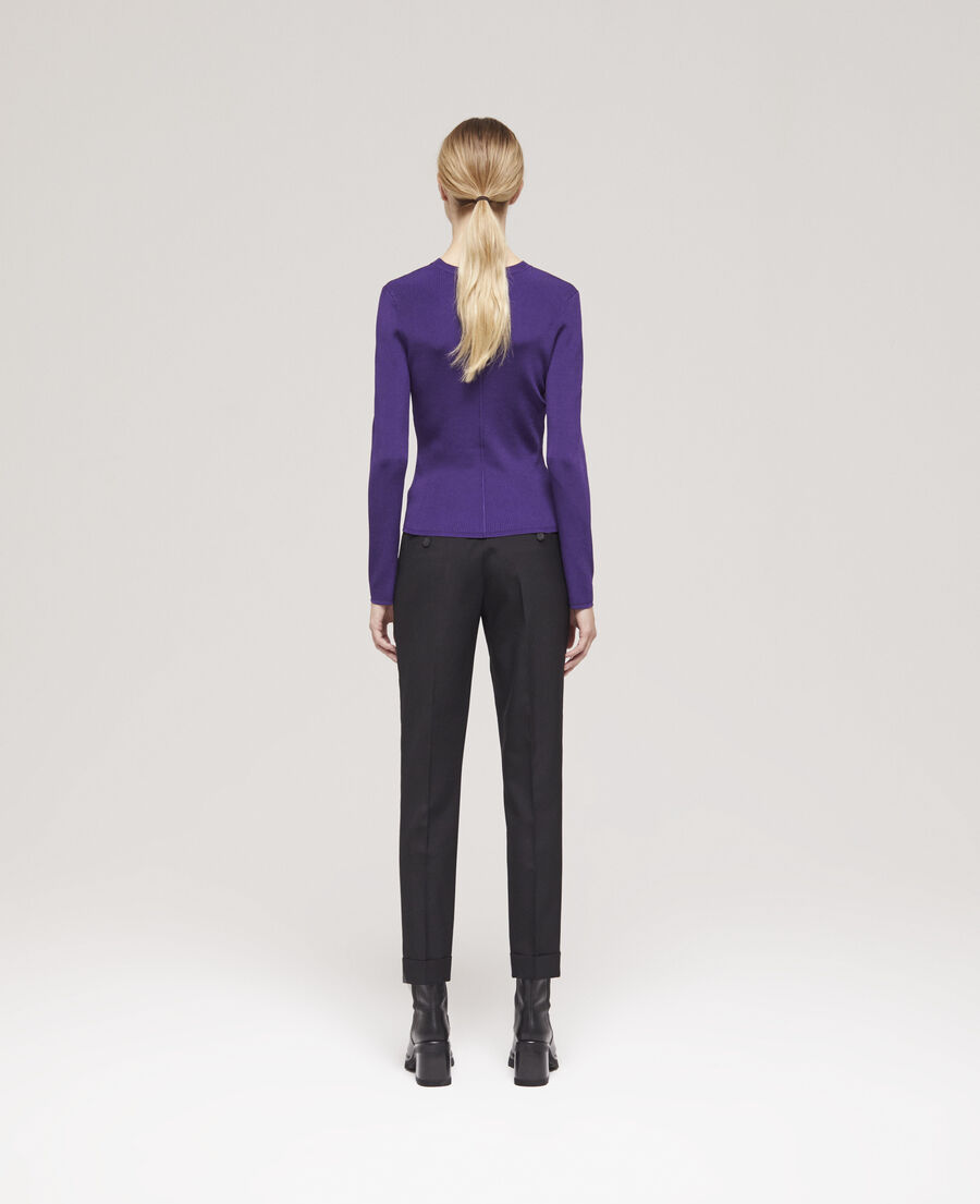 The Kooples DAMEN PURPLE lilafarbener, eng anliegender pullover