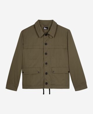 The Kooples HOMME KAKI parka courte à capuche kaki