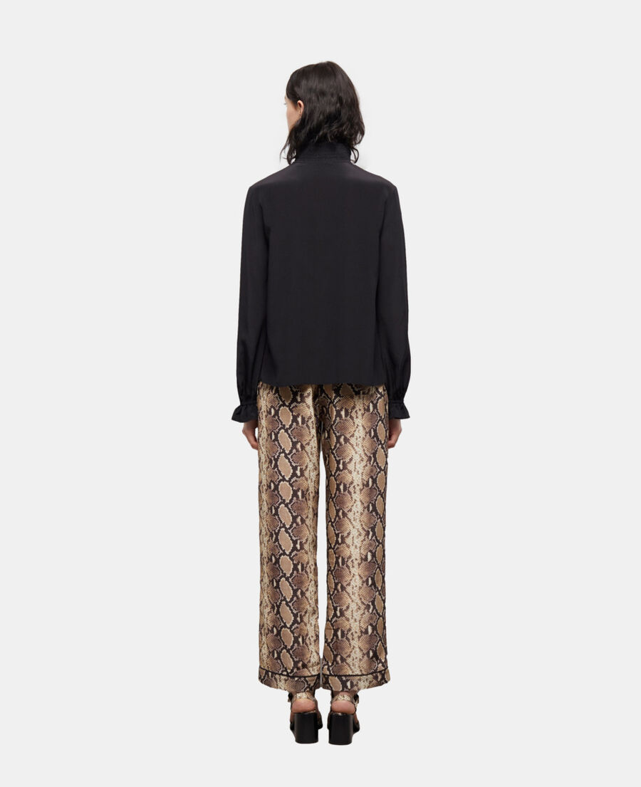 blouse en soie noire