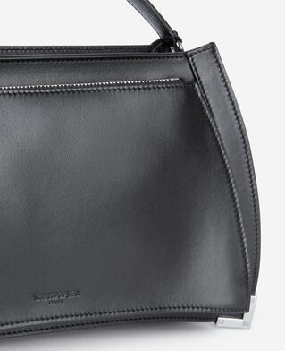 The Kooples WOMEN BLACK black leather trapeze bag