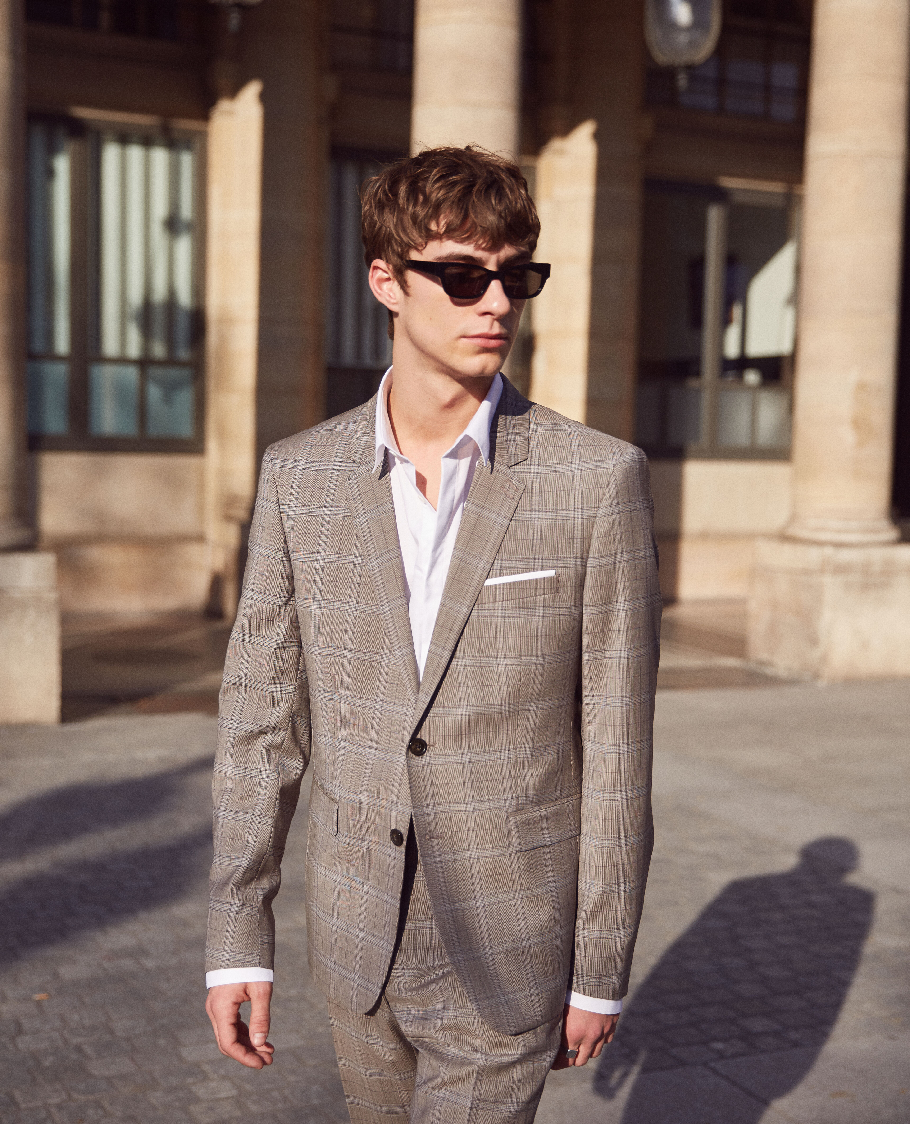 Wool blazer with grey Prince of Wales motif The Kooples