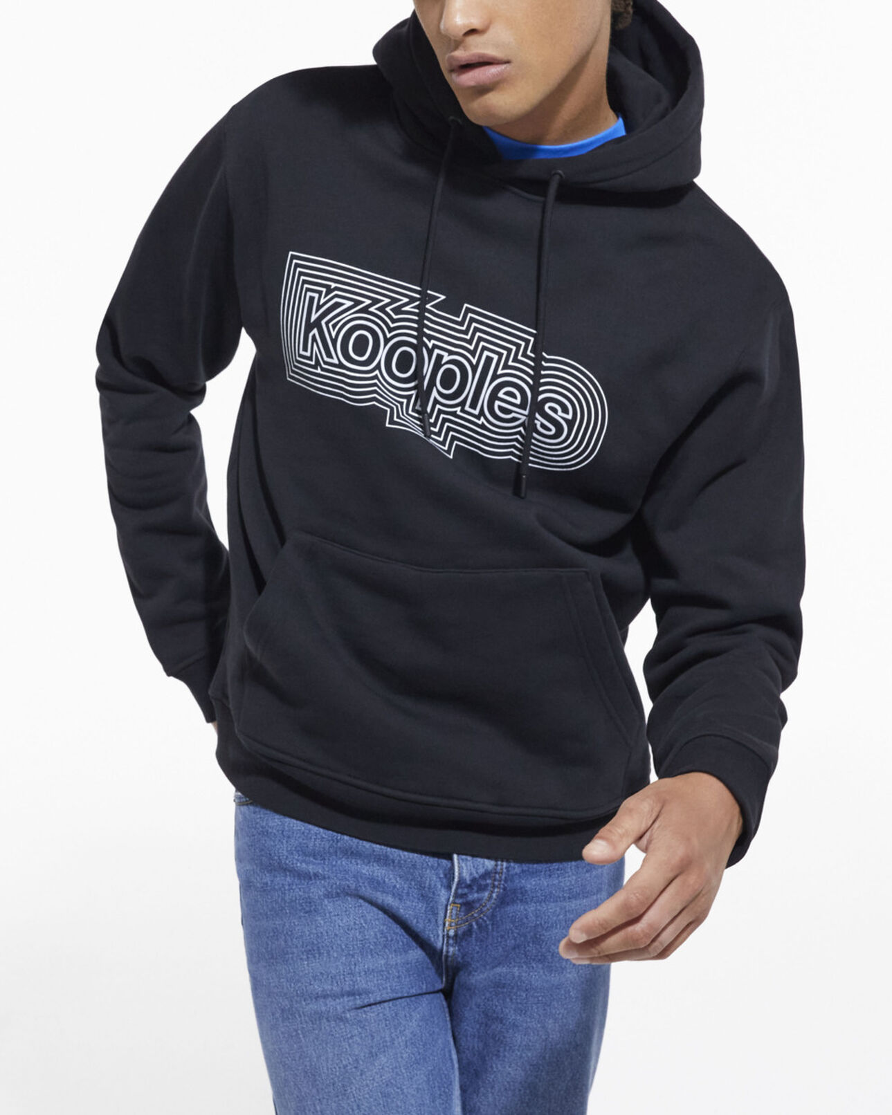 The Kooples MEN BLACK black sweatshirt with screen print