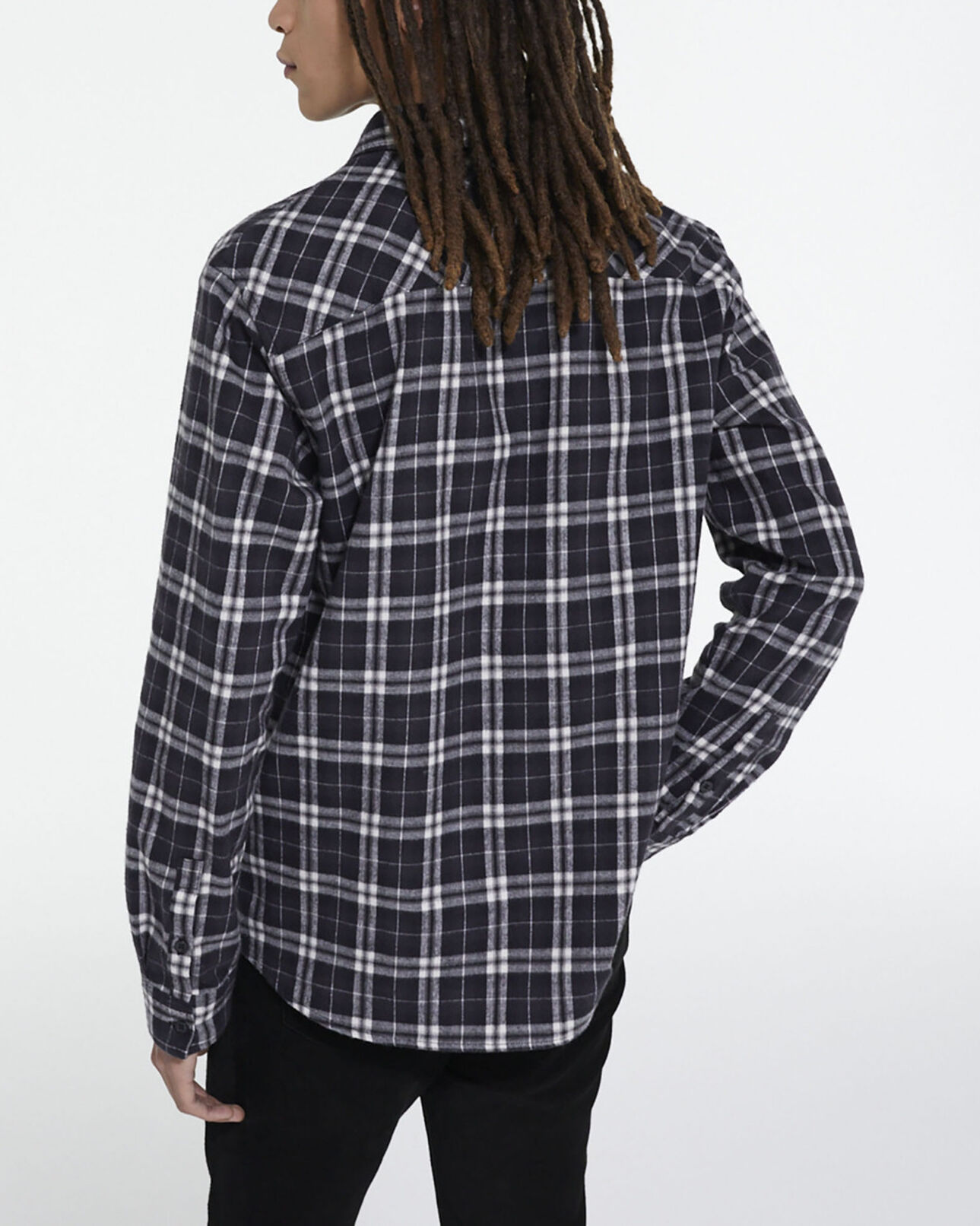 The Kooples HERREN BLACK kariertes hemd mit klassischer kragen