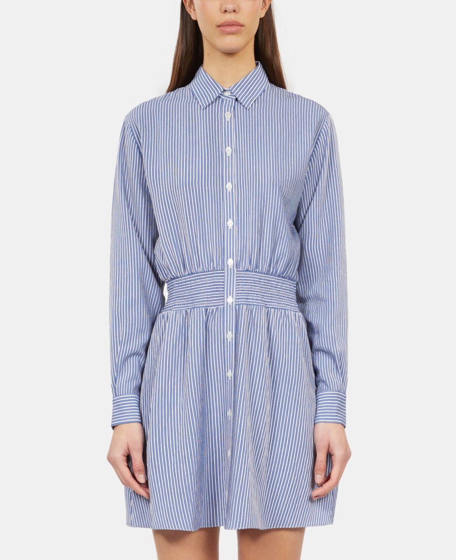 The Kooples F BLUE WHITE short striped shirt dress