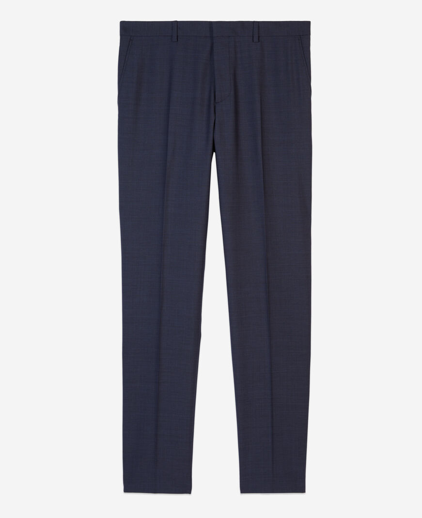 The Kooples HERREN NAVY marineblaue anzughose aus wolle mit mikrokaromuster