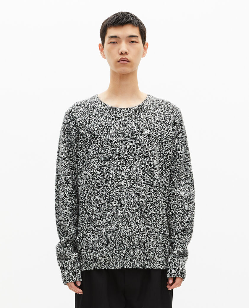 The Kooples MEN BLACK WHITE black and white wool sweater