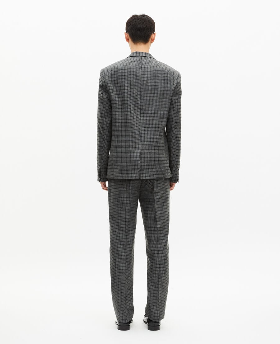 The Kooples H GREY black and grey houndstooth suit jacket