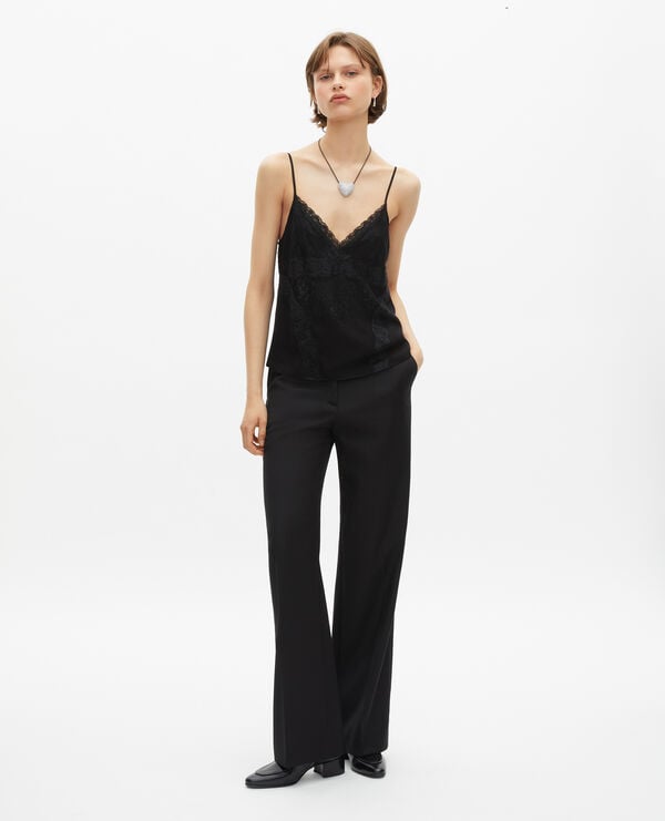 The Kooples FEMME BLACK caraco avec dentelle noir