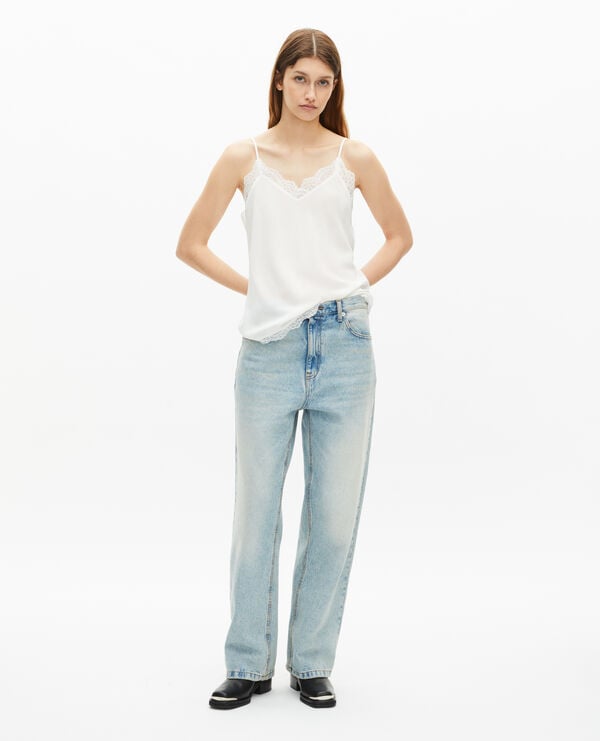 The Kooples WOMEN ECRU ecru silk and lace camisole