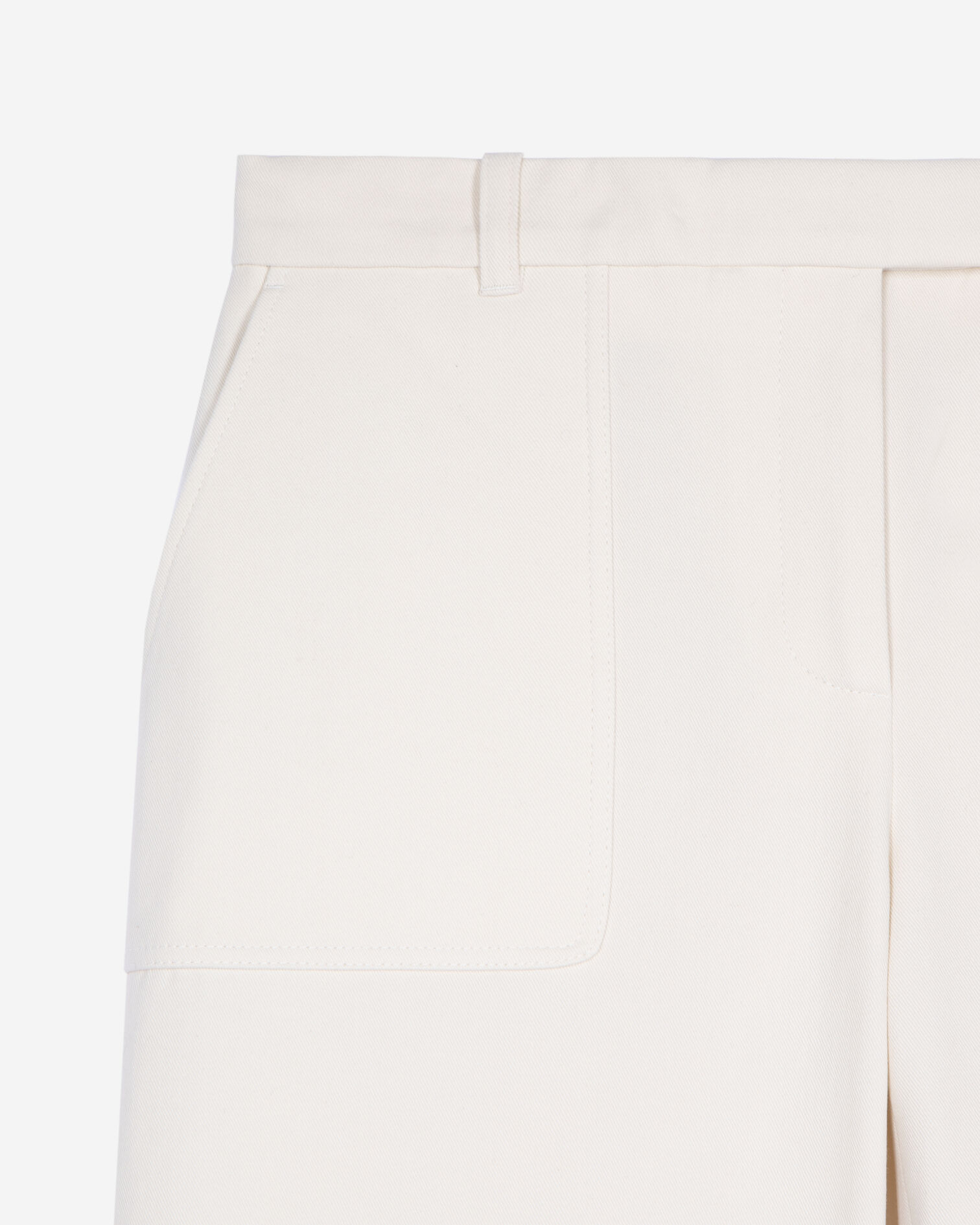 Wide-leg ecru cotton pants, ECRU, hi-res image number null