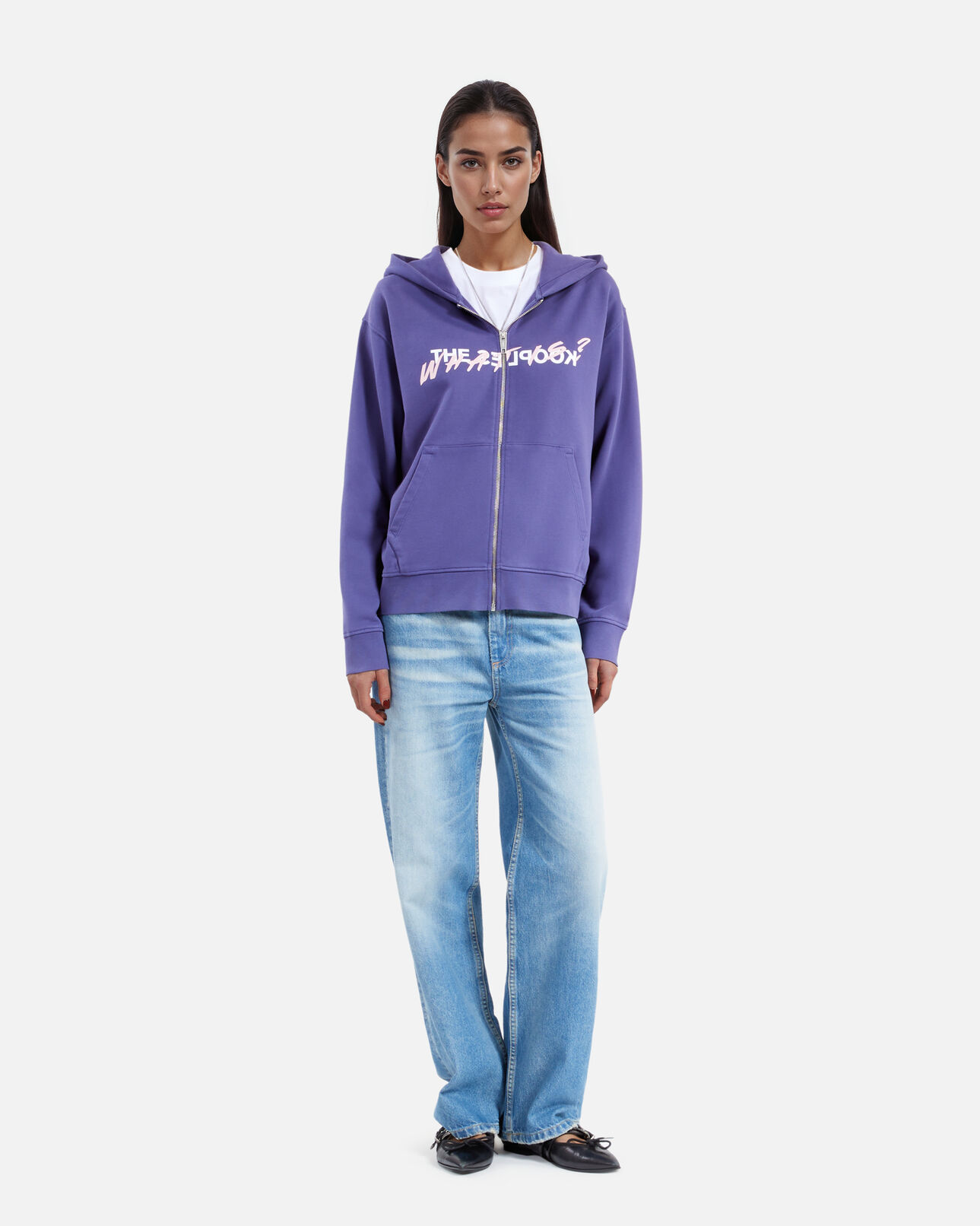 The Kooples WOMEN BLUE ATLANTIQUE what is purple hooded sweatshirt