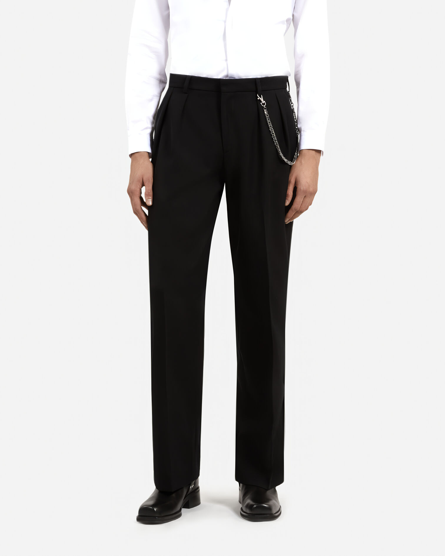 Pantalon large style cargo noir, BLACK, hi-res image number null