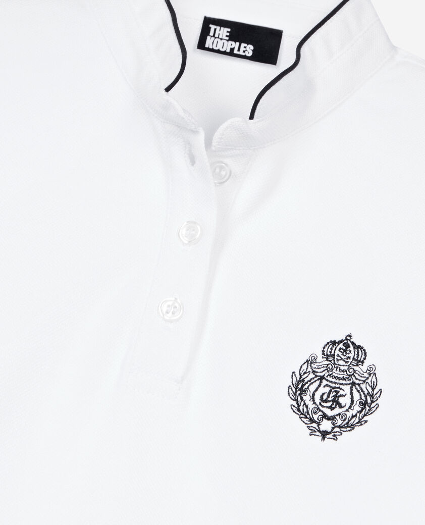 The Kooples DAMEN WHITE wei&szlig;es poloshirt aus baumwollpiqu&eacute;