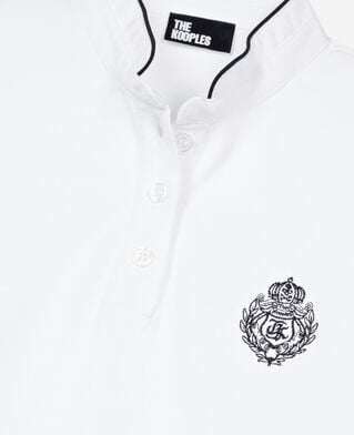The Kooples FEMME WHITE polo en coton piqu&eacute; blanc