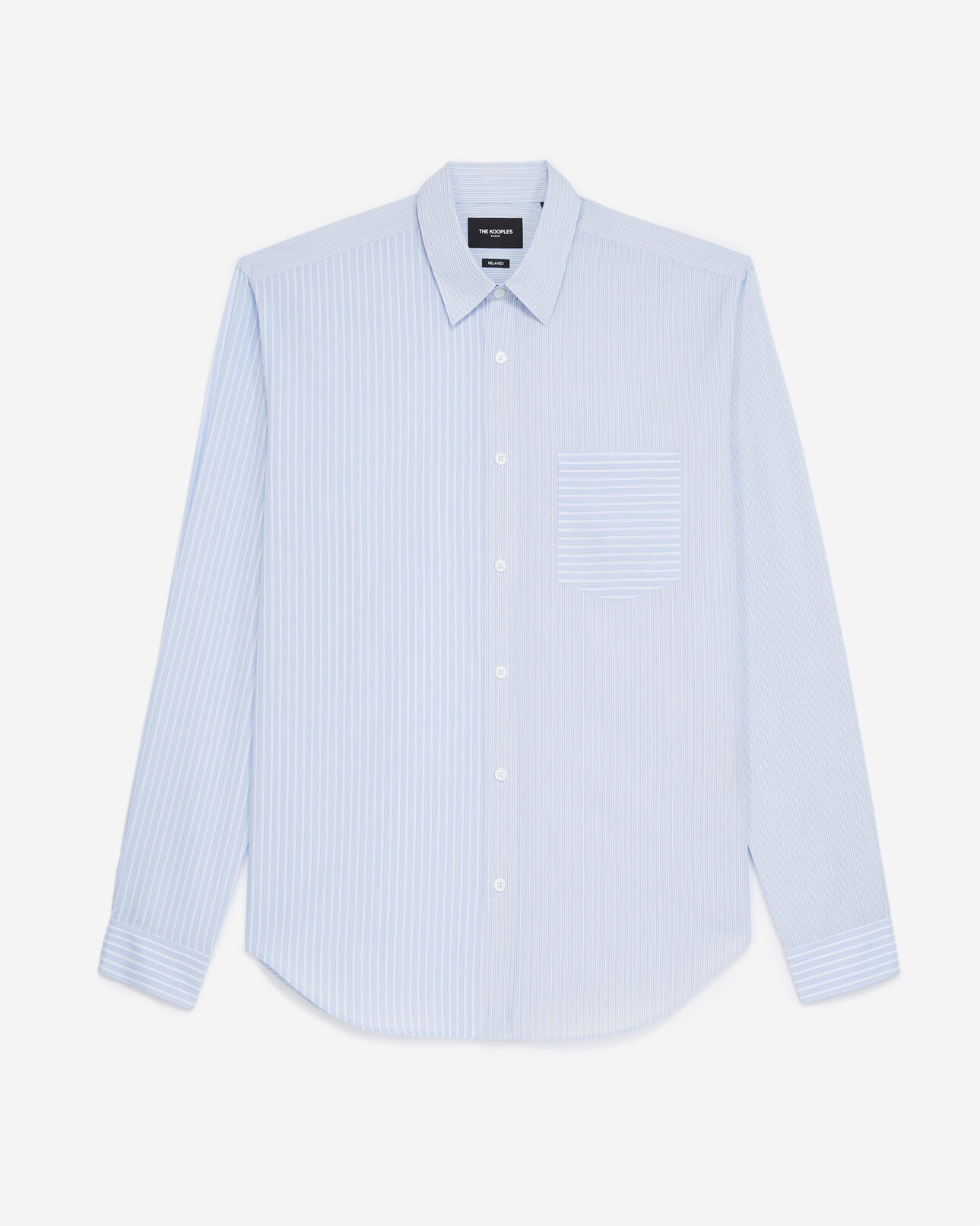 The Kooples HOMME SKY chemise coton bleue et blanche à rayures