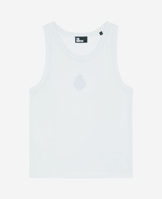 The Kooples F LIGHT BLUE tank top with light blue coat of arms