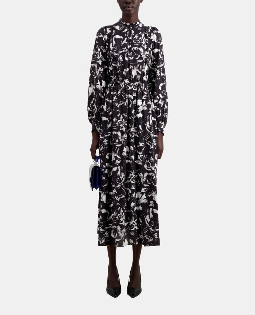 The Kooples FEMME BLACK WHITE robe longue imprimée