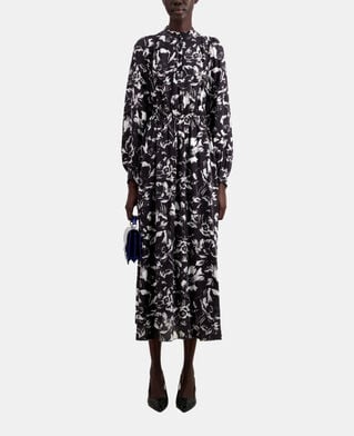 The Kooples FEMME BLACK WHITE robe longue imprimée