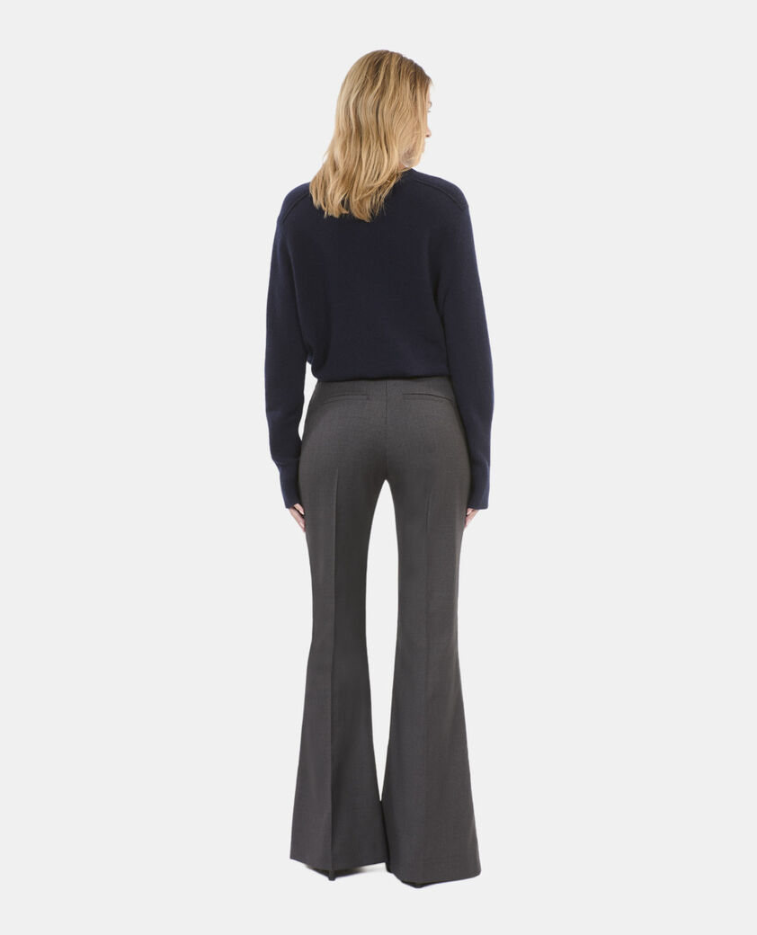 The Kooples FEMME GREY pantalon en laine flare gris
