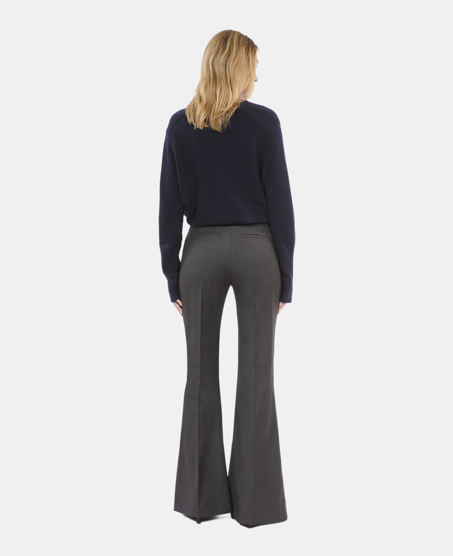 The Kooples WOMEN GREY grey flared wool pants