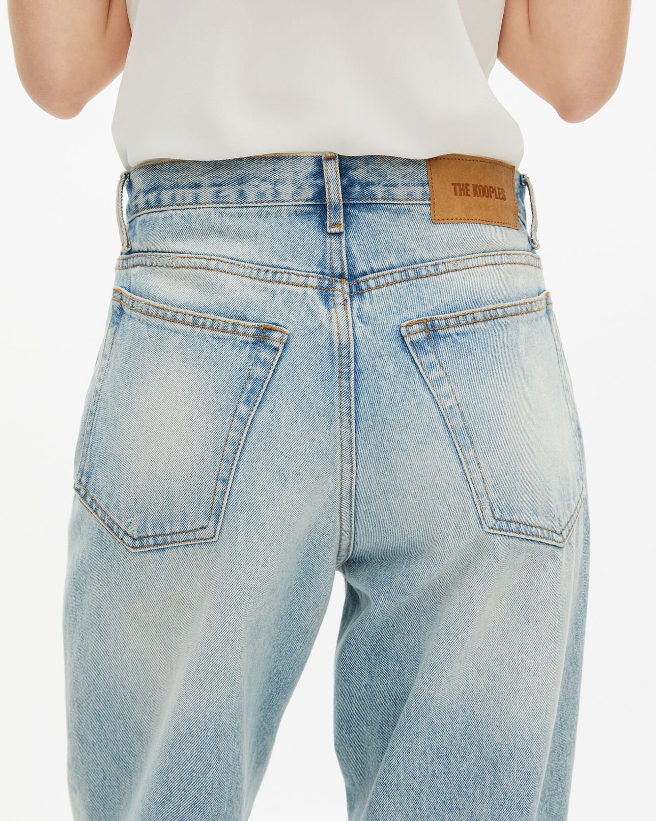 The Kooples F BLUE BLEACHED / NAVY light blue boyfriend jeans