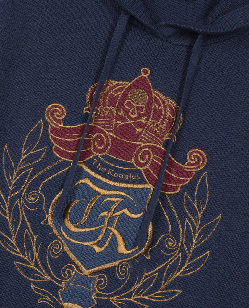 The Kooples WOMEN NAVY navy blue hooded sweater 