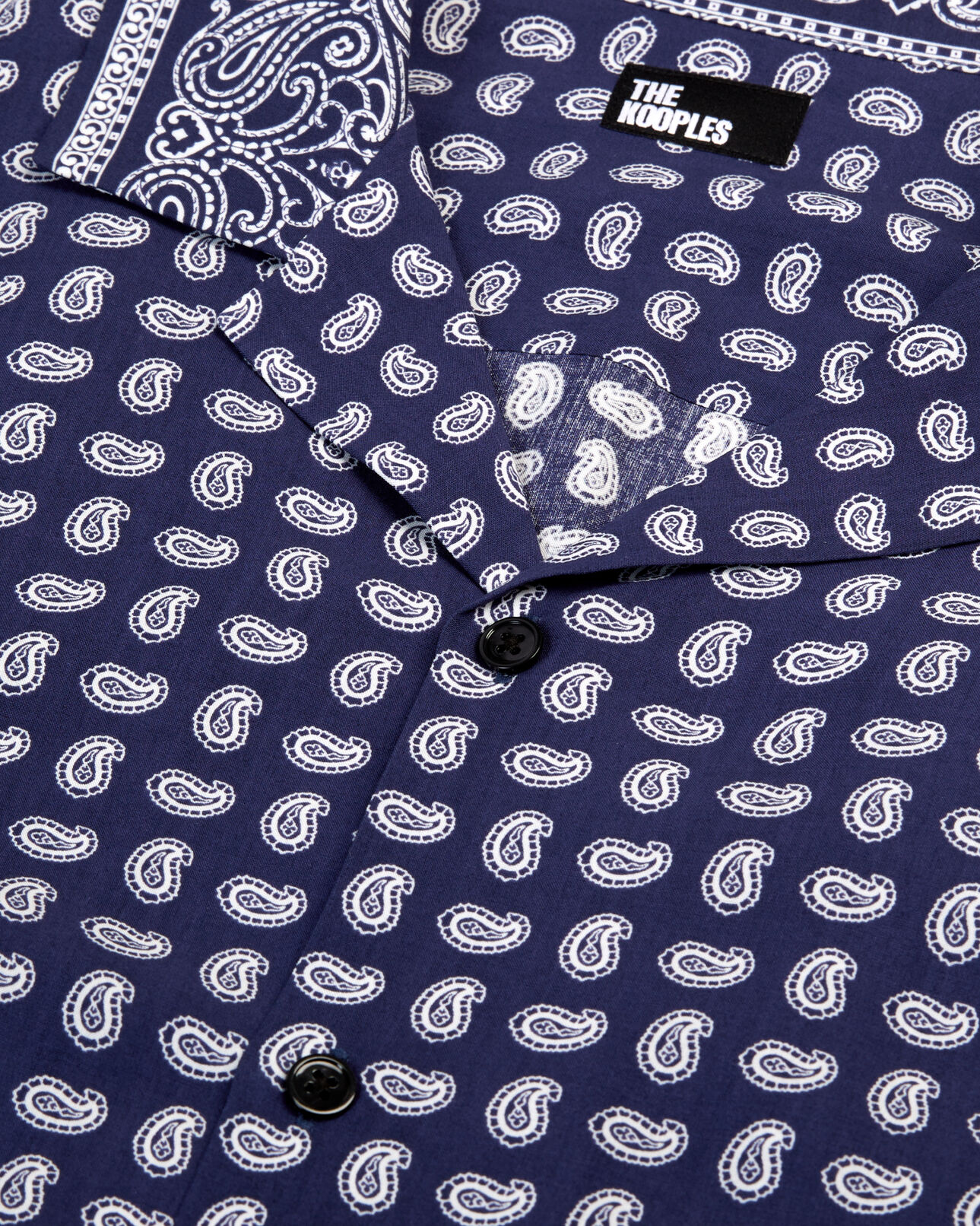 The Kooples MEN BLUE blue and white paisley print long sleeve shirt