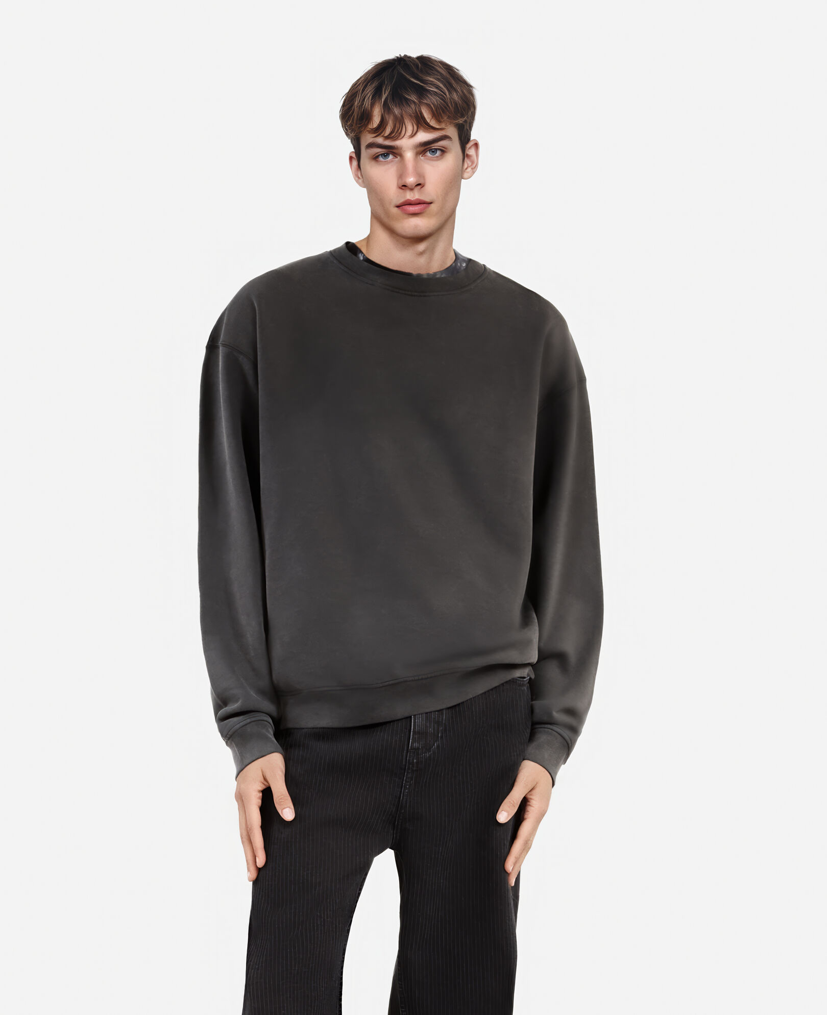 The Kooples HOMBRE BLACK WASHED sudadera serigrafía negra